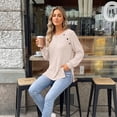 thumbnail image 3 of SUNBS Long Sleeve Shirts for Women Casual Tunic Tops Crewneck Dressy Blouse Trendy Clothes, 3 of 9