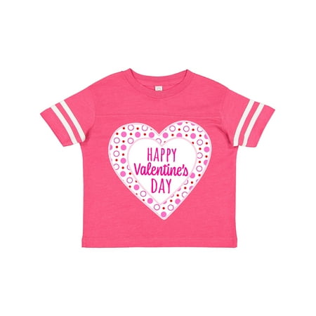 

Inktastic Happy Valentine s Day Pink Hearts and Dots Gift Toddler Boy or Toddler Girl T-Shirt