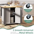 thumbnail image 4 of Sobaniilo Rolling Kitchen Island Cart with Folding Drop Leaf Breakfast Bar, Portable Trolley Island with Large Storage Cabinet, Shelf and Drawer, Grey, 4 of 7