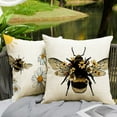 thumbnail image 3 of Outdoor Waterproof Throw Pillow Covers Bee for Women Cushions Pillows Case 18x18 Inch Set of 4 Patio Furniture Pillows Decorative for Home Garden Sofa Couch, 3 of 6
