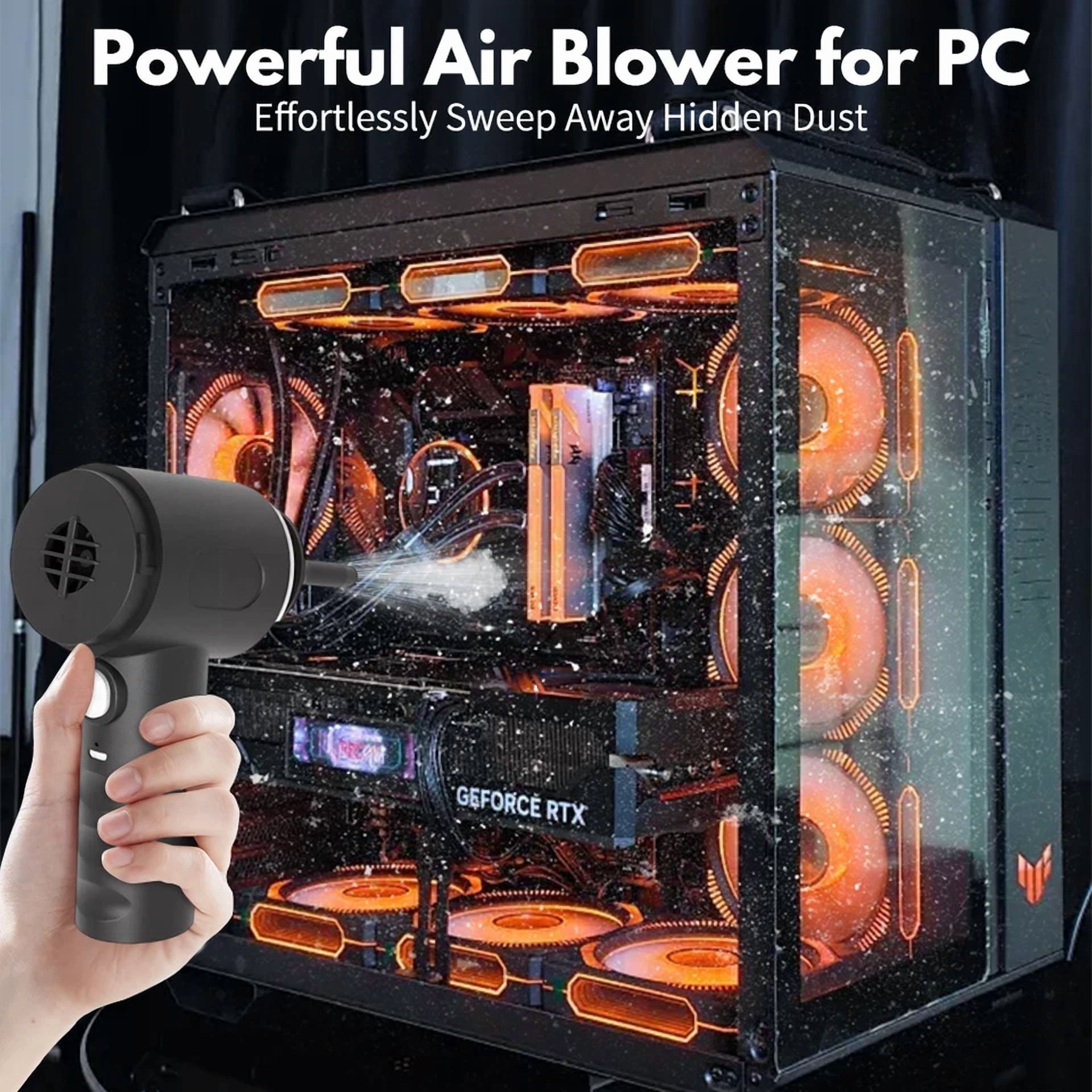 CRESTIN- 2 In 1 Compressed Air Duster Air Blower & Vacuum Cleaner Cordless Duster Blower