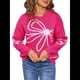 thumbnail image 1 of Suéter de Mujer Otoño 2025 - Jersey de Larga con Cuello Redondo, Jersey de Punto Oversize, Jersey Informal con Estampado Rosa Roja L, 1 of 10