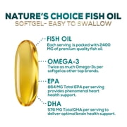 Omega 3 Fish Oil 2400 mg - Triple Strength Fish Oil Omega 3 Capsules - Essential Fatty Acids EPA & DHA Supplement - Best Brain & Heart Health Support Supplements - USA Bottled, Non-GMO - 120 Softgels