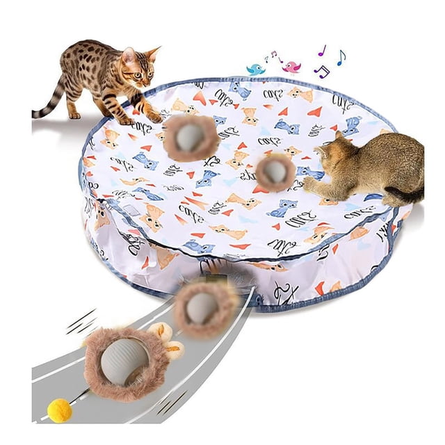 Comenew Interactive Cat Toys. 2024's Two In One. Pursuit Toys Including Toy And Double Layer Mat. Stimulates Instinct. (pursuit Hood + Playing Cat Sphere) Educational Games 1 Year Female Months