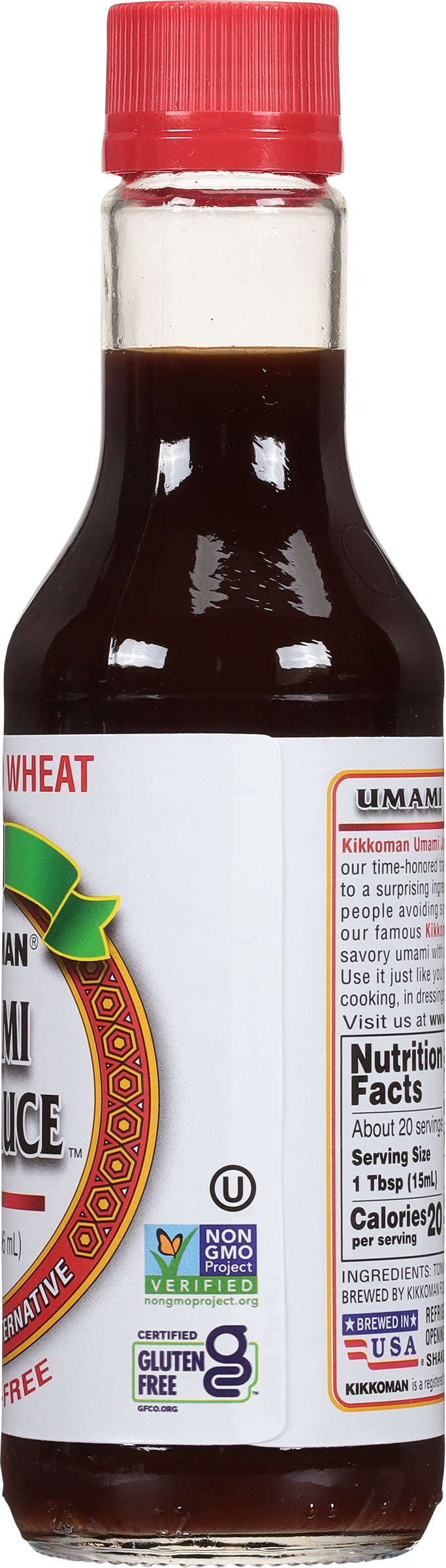 (6 pack) Kikkoman Gluten‑Free Umami Joy Sauce, 10 fl oz Glass Bottle