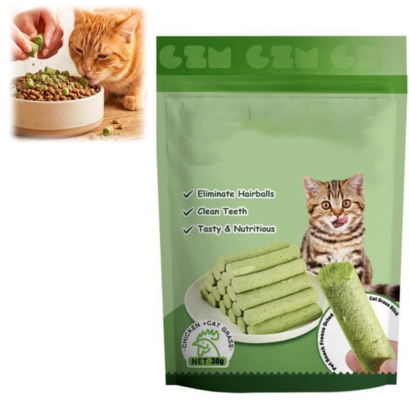 Cat Grass Sticks, Delicious Cat Grass Teething Stick, Edible Cats Chew Toy, Cat Treats Snack for Dental Care