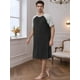 thumbnail image 4 of Camisón para hombre Lars Amadeus Pijamas suaves Negro Gris claro XL, 4 of 6