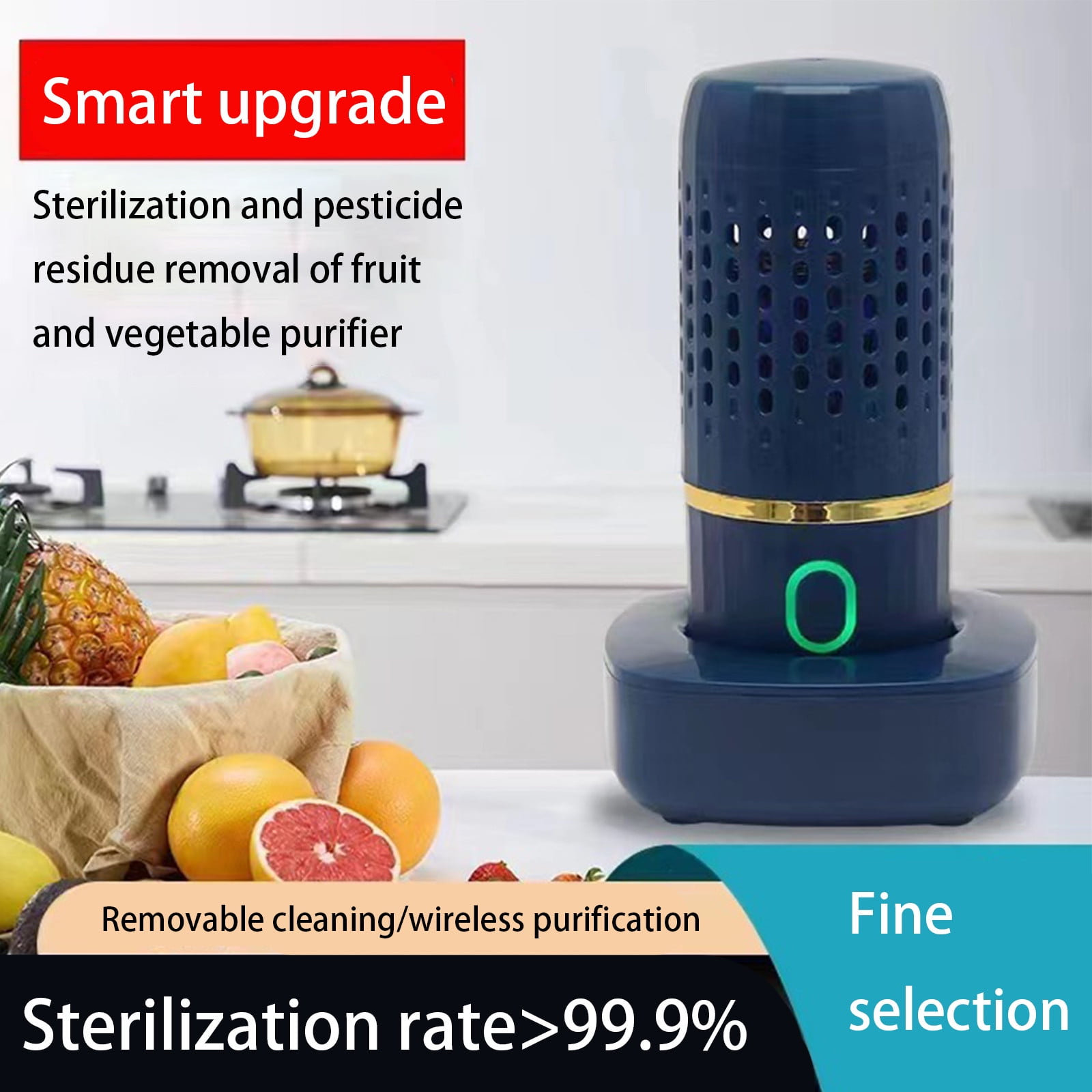 JeashCHAT Portable 4400mah Capsule Shape Fruit & Vegetable Washing Machine, USB Rechargeable Fruit Cleaner Machine, Automatic Household Cleaning Machine
