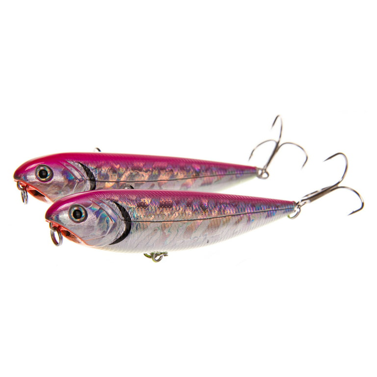 Ozark Trails Hard Plastic Saltwater Inshore Walking Mullet Fishing Lures,  2-pack. Painted in fish attracting colors. 