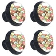 thumbnail image 2 of 4 Pcs Donuts Pattern Knobs for Kitchen Cabinet Cupboard Dresser Bookcase Drawer Pulls Handles Round Home Decor, 2 of 8
