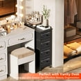 thumbnail image 4 of Narrow Dresser Storage Tower with 4 Drawers, Slim Dresser Chest of Drawers with Steel Frame, Wood Top, Golden Knobs, for Bedroom, Bathroom, Small Spaces, Laundry, Closet,, 4 of 14