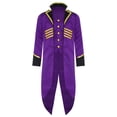 thumbnail image 7 of iiniim Boys Girls Medieval Steampunk Tailcoat Princess Renaissance Tuxedo Jacket Halloween Party Dress Up Purple 8, 7 of 7