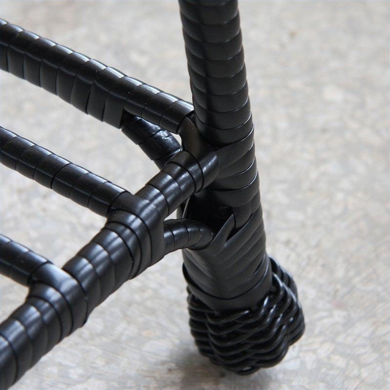 Jeco Wicker Patio End Table in Black