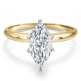 thumbnail image 2 of Gem Stone King Two Tone 14K Yellow and White Gold IGI Certified Lab Grown Diamond Solitaire Engagement Ring for Women | 2 Ct Marquise Cut| D-E Color | VS1-VS2 Clarity | Size 8, 2 of 6