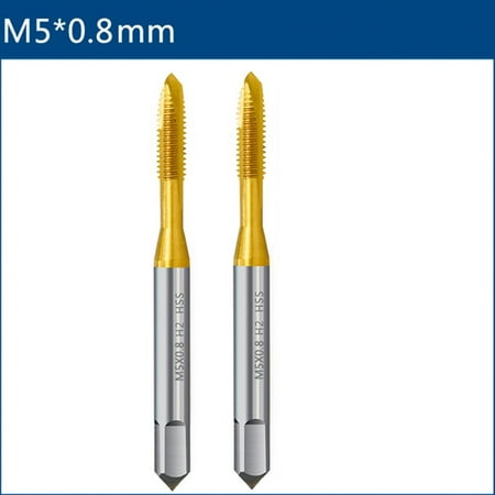 

2Pcs Titanium Coating Screw Thread Tap Drill Bit M2- Metric Straight Flute