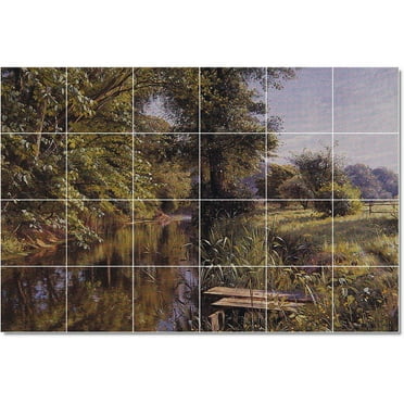 Ceramic Tile Mural-Peder Mork Monsted Country Painting 291. 25.5" w x 17" h using (24) 4.25 x 4.25 ceramic tiles