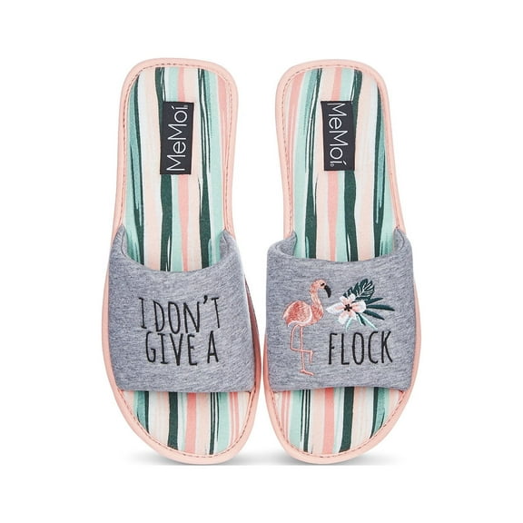 MeMoi I Don't Give A Flock Open-Toe Flamingo Slippers - Womens - Female