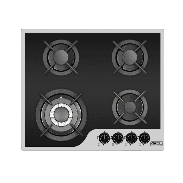Parrilla de Gas Arol 4 Quemadores Empotrable de 60 cm Vidrio Templado