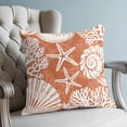 thumbnail image 4 of Pillow Covers 18x18 Set of 2, Orange Starfish Coastal Throw Pillow Covers Decorative Couch Cushion Cover, Ocean Nautical Beach Coral Shell Microfiber Soft Pillowcases for Bedroom Living Room Sofa, 4 of 9