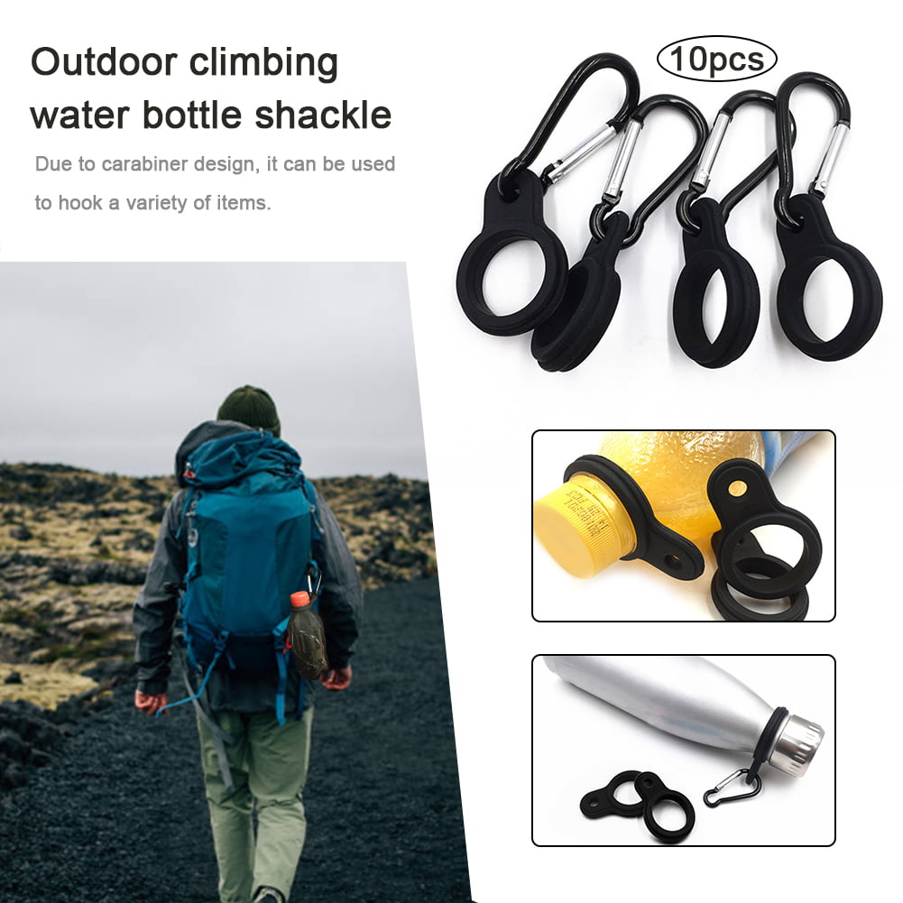 Walking or Other Outdoor Activities Fishing asterisknewly 10 pcs Outdoor Climbing Water Bottle Hang Buckle Silicone Sports Bottle Buckle for Hiking Hiking Travel