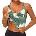 thumbnail image 3 of Gukieu Lotus Golden Line Print Women's Sports Vest, Low-neck U-shaped Removable Pad Sports Bra for Yoga, Exercise, Dance-Small, 3 of 8
