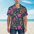 thumbnail image 4 of Fotbe Floral Hawaiian Shirt for Men Unisex Summer Beach Casual Short Sleeve Cotton Linen Button Down Shirts-Large, 4 of 9