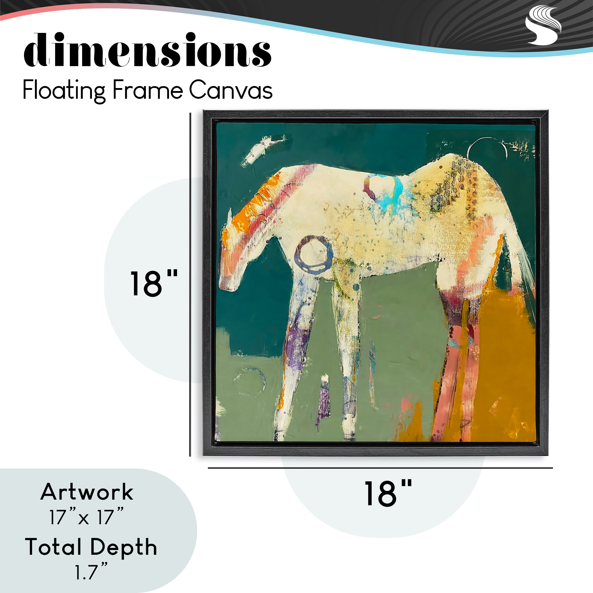 Into The Mystic Horse Black Framed Floater Canvas Wall Art, design by Dianna Fritzler