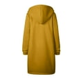 thumbnail image 2 of POIUYTR Women's Long Zip Up Hoodie Winter Fleece Jacket Oversized Tunic Sweatshirt Open Front Cardigan Coat Fall Outerwear with Pockets, 2 of 4
