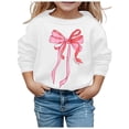 thumbnail image 3 of HUITKMM Girls Casual Long Sleeve Hooded Sweatshirt with Elegant Bow Print Design for Everyday Comfort and Style, 3 of 3