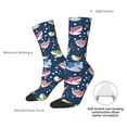 thumbnail image 4 of Rateoe Colorful Cartoon Shark for Women Casual Calf Socks - Cute Crew Socks - Thin Soft Above Ankle Socks Size 5-11, 4 of 6