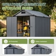 thumbnail image 4 of BaPiPro 6'x4' Resin Storage Shed, Heavy Duty Plastic Outdoor Shed with Floor, Metal Frame, Lockable Door, Weatherproof for Backyard, Garden, Patio, Gray, 4 of 8