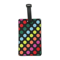 Unique Bargains 1 Pc Dot Pattern Luggage Tag for Travel Colorful