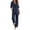 *Navy, variant on VBVC Women's 2 Piece Cotton-Linen Outfit Set,3/4 Sleeve Tunic Top and Wide Leg Pants for Women,Ladies V-Neck Breathable Loungewear with Pockets,Gray,S-3XL