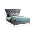 thumbnail image 3 of Meridian Furniture Kira Grey Velvet King Bed, 3 of 8