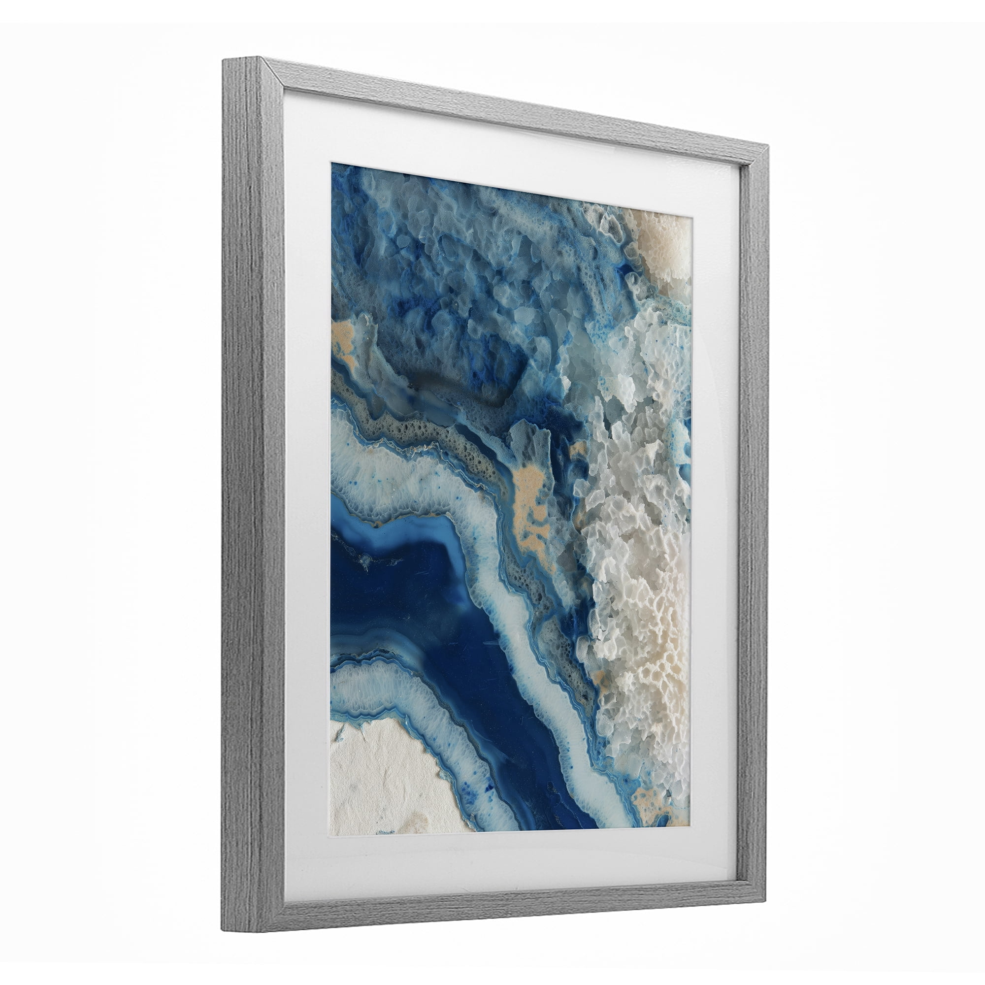 Stupell Industries Ocean's Minerals Flow Gray Framed Print Under Glass, design by Svetlana Aleynikova