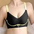 thumbnail image 5 of YWDJ Comfy Bras for Womens Closure in Back Comfortable Bras No Underwire Bras Adjustable Straps Full Coverage Push up Wrap Sleep Bras Padded Bras Button Comfy Bras Black L, 5 of 5