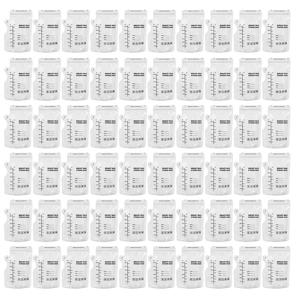 MoHern 60 pcs 250ml Black,Disposable Breast Milk Storage Bags, Vacuum Portable Fresh-Keeping Freezer Pouches, Spout Design Small Capacity Milk Bags