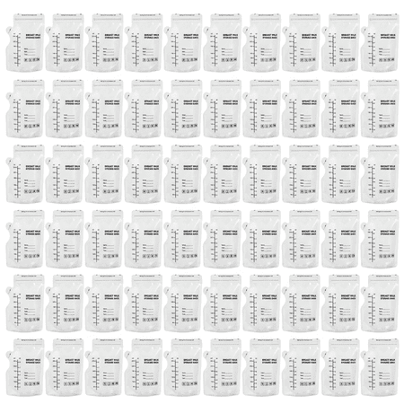 MoHern 60 pcs 250ml Black,Disposable Breast Milk Storage Bags, Vacuum Portable Fresh-Keeping Freezer Pouches, Spout Design Small Capacity Milk Bags