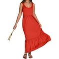 thumbnail image 3 of SELONE Summer Maxi Dresses for Women V Neck Sleeveless Dress Wide Strap Vacation Dresses with Pockets Holiday Sundress, 3 of 6