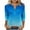 Blue, variant on ZUKMRJPC Women's Casual 3/4 Sleeve T Shirts Gradient Color Button V Neck Tunic Shirts Loose Fit Comfortable Cotton Basic Tee Tops