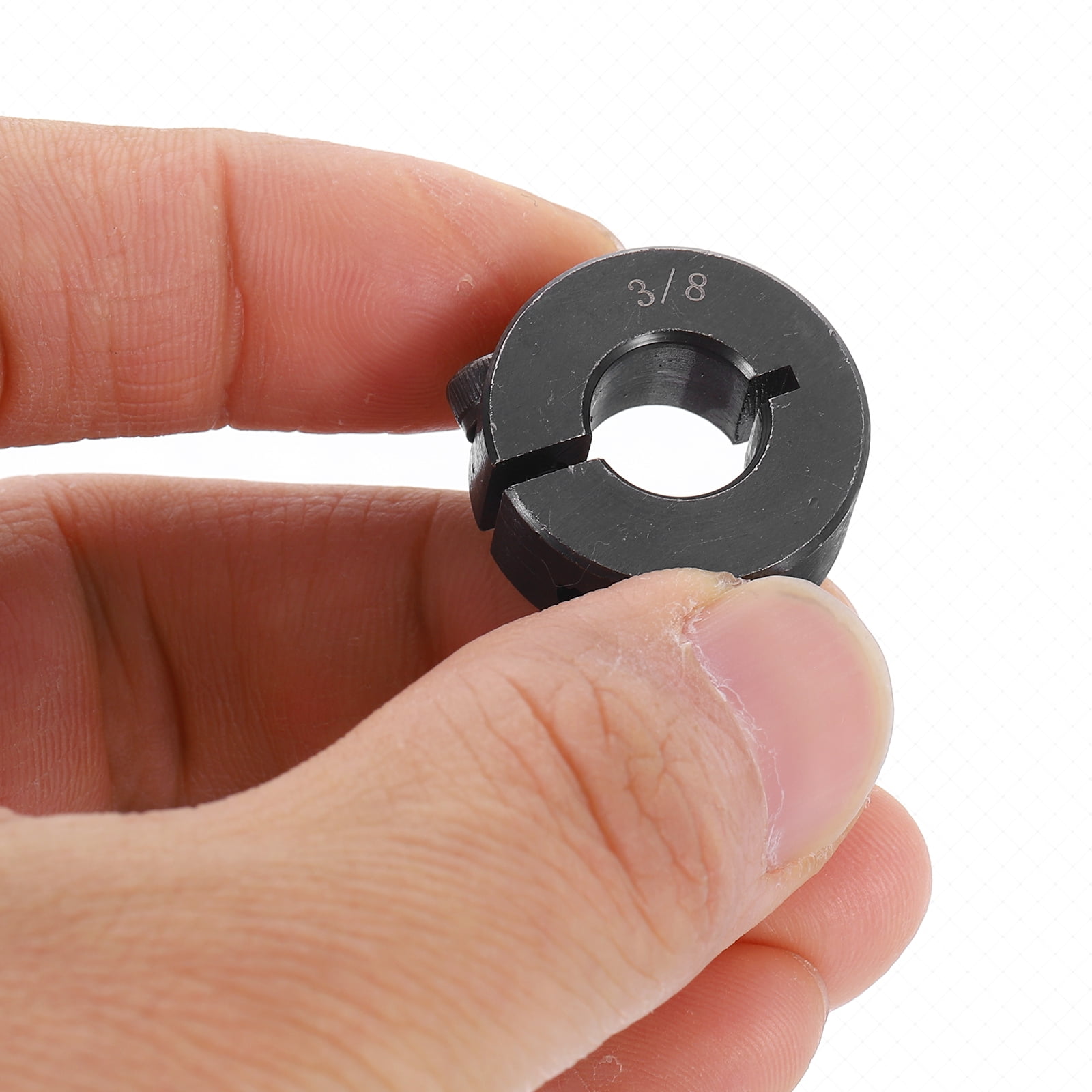 16pcs Single Split Shaft Collar 3/8" Bore One-Piece Clamping Collar, Black Oxide Steel Lock Collar Clamp