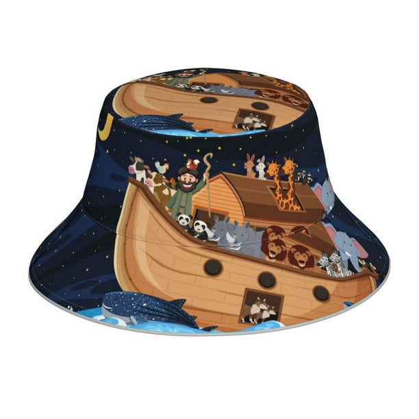 Balery Ocean Scene with Noah's Ark Sombreros para el sol para hombre y mujer, sombrero de pescador con UPF 50+