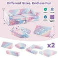 thumbnail image 3 of Gymax Canapé Modulable pour Enfants 10 Pcs, Sofa Sectionnel, Coussin de Sol Phosphorescent, 3 of 10