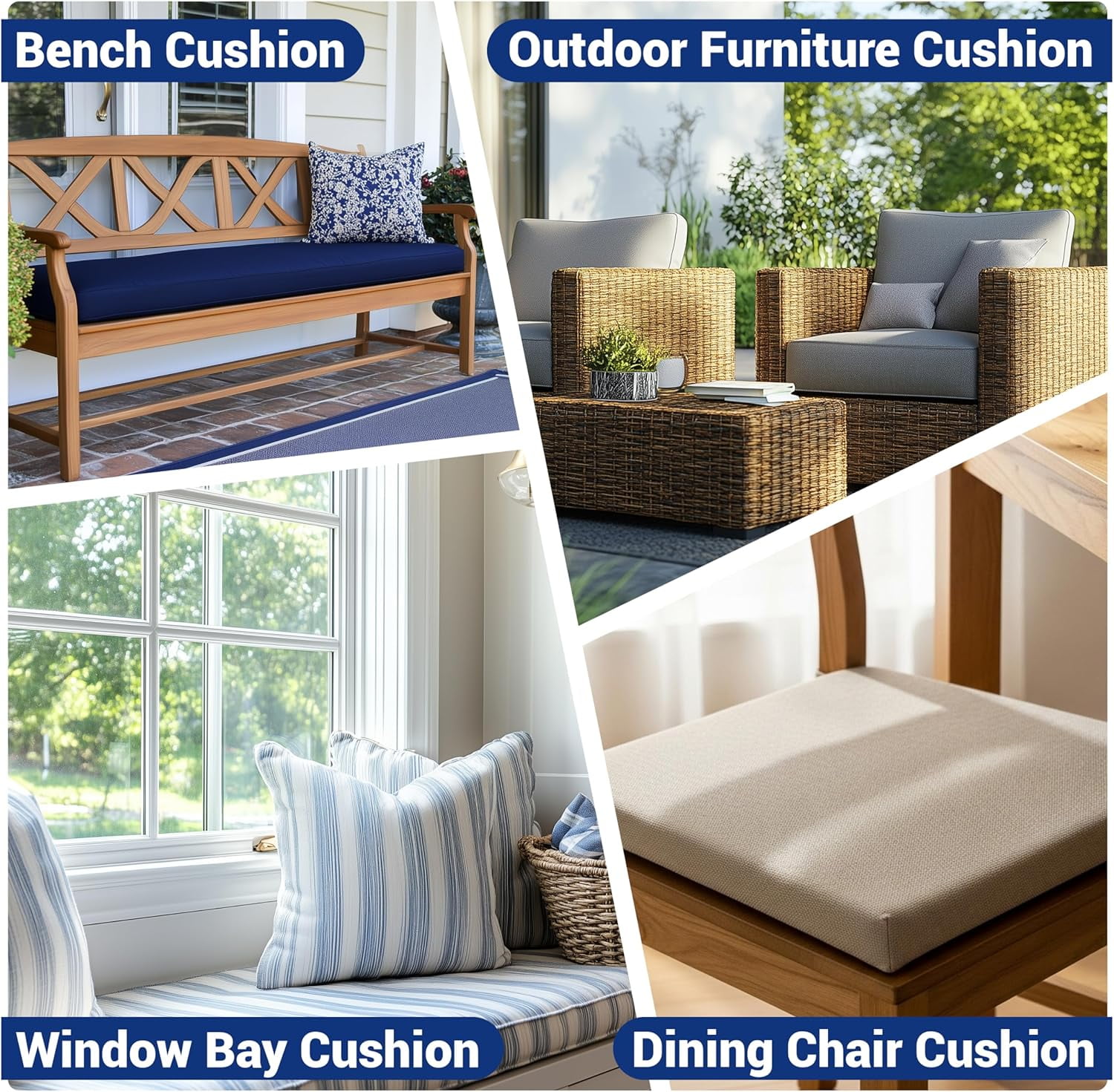 Colourtree 8" W x 20" L Upholstery Foam Cushion High Density 70D Upholstery Foam Sheet for Seat Replacement, DIY Projects, Benches, Chairs, Wheelchair Seat Cushion Replacement) - Made in USA