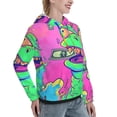 thumbnail image 6 of Daiia Psychedelic Cartoon Frog Pattern Women's Fashion Hoodies & Sweatshirts with Kangaroo Pocket Hooded Sweatshirt with Eye-catching Drawstrings-Medium, 6 of 7