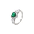 thumbnail image 1 of Anillo Compromiso Promesa Amor Esmeralda y Swarovski Oro Lam blanco 6, 1 of 7
