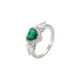 thumbnail image 1 of Anillo Compromiso Promesa Amor Esmeralda y Swarovski Oro Lam blanco 6, 1 of 7