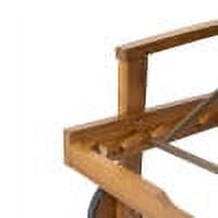 Adjustable Chaise Lounge, Outdoor Acacia Wood Lounge for Patio Poolside, Teak and Orange