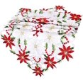 thumbnail image 1 of Camino de mesa navideño bordado, flor de pascua y acebo para decoración navideña, mantelería para decoración navideña, mantel decorativo JM  Cocina, Decoración y Otros, 1 of 5