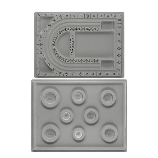CHUANK Planche à Perles Plateau à Bijoux Conception de Fabrication de Perles Bracelet Floqué Gris Fournitures Planches à Perles Outils